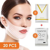 V Chin Lifting Mask + Hydrogel Eye Patch Mask Moisture Tighten Skin Remove the Dark Circle Wrinkle for Face Care