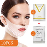 V Chin Lifting Mask + Hydrogel Eye Patch Mask Moisture Tighten Skin Remove the Dark Circle Wrinkle for Face Care