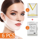 V Chin Lifting Mask + Hydrogel Eye Patch Mask Moisture Tighten Skin Remove the Dark Circle Wrinkle for Face Care