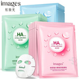 Images 5Pcs Hyaluronic acid Facial Mask Moisturizing Hydrating Skin Care Oil Control Shrink Pore Anti aging Anti wrinkle