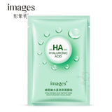Images 5Pcs Hyaluronic acid Facial Mask Moisturizing Hydrating Skin Care Oil Control Shrink Pore Anti aging Anti wrinkle